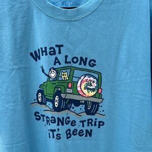 Men's Jake & Rocket Long Strange Trip Short Sleeve Crusher Tee XL Cool Blue NWT